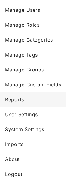 the avatar menu with Reports highlighted